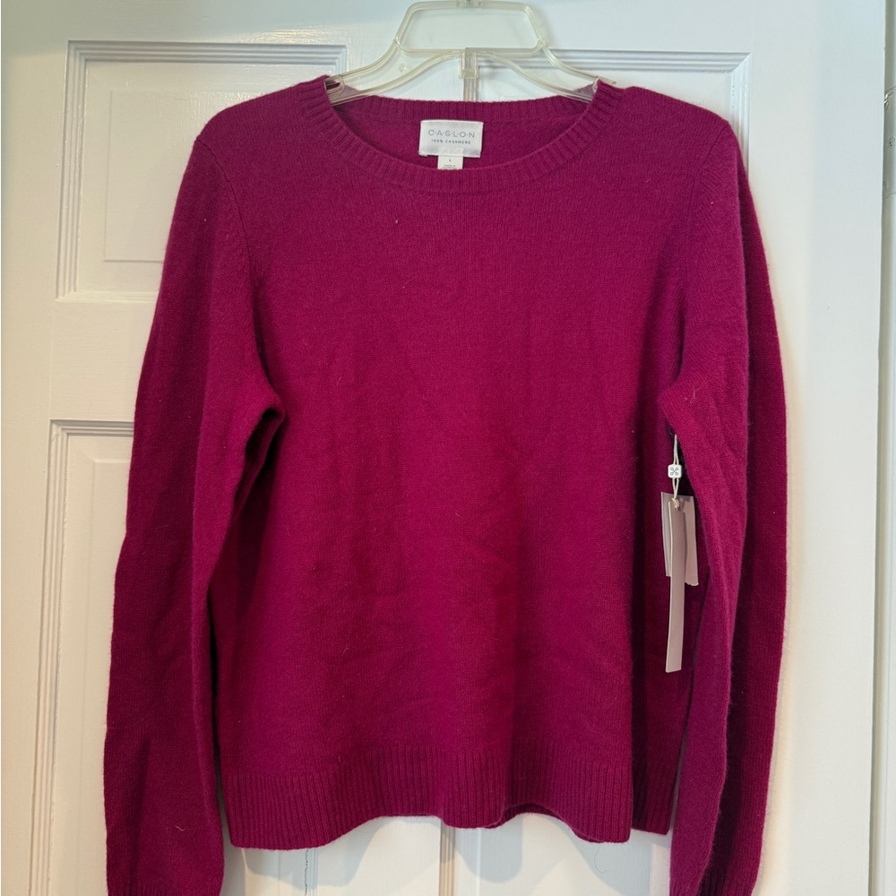 Caslon Women's Magenta Crew Neck Sweater